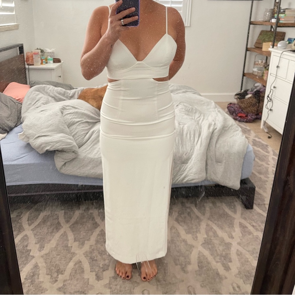 Revolve white dress with side cut outs